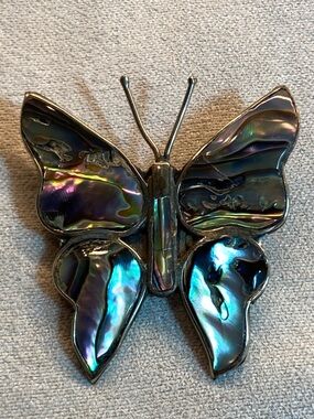 Vintage Alpaca Mexico Butterfly Brooch Pin